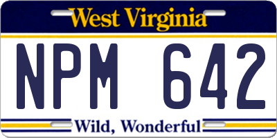 WV license plate NPM642