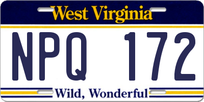 WV license plate NPQ172