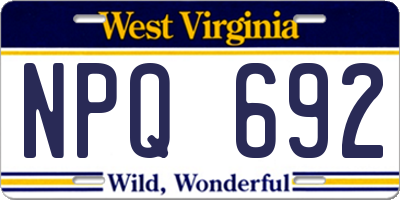 WV license plate NPQ692