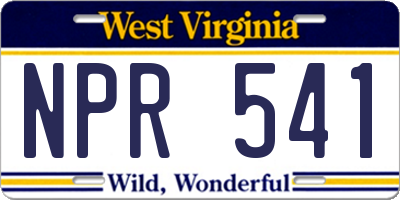 WV license plate NPR541