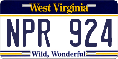 WV license plate NPR924