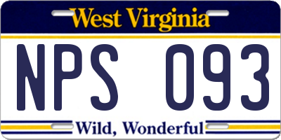 WV license plate NPS093