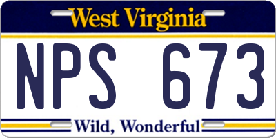 WV license plate NPS673