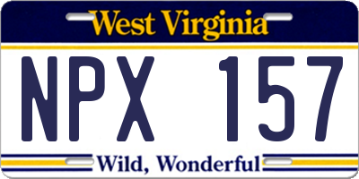 WV license plate NPX157