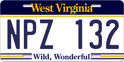 WV license plate NPZ132
