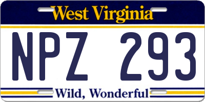 WV license plate NPZ293