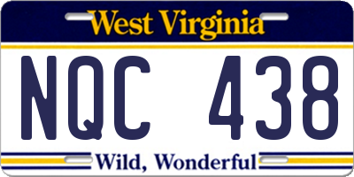 WV license plate NQC438