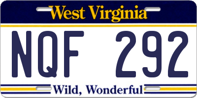 WV license plate NQF292