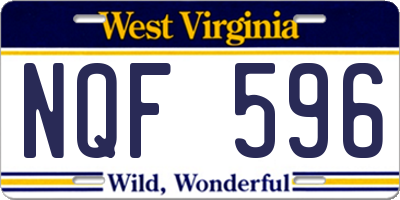 WV license plate NQF596