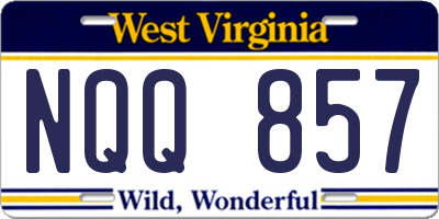 WV license plate NQQ857