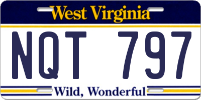 WV license plate NQT797