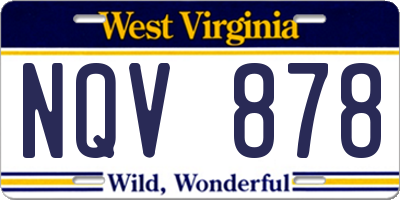WV license plate NQV878
