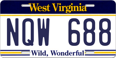 WV license plate NQW688
