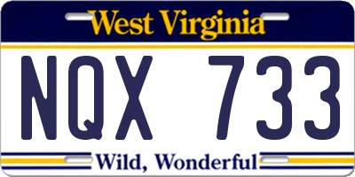 WV license plate NQX733