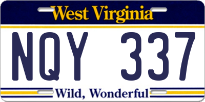 WV license plate NQY337