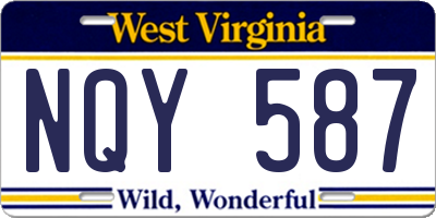 WV license plate NQY587
