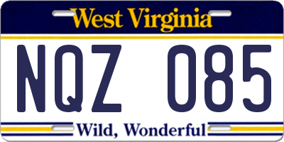 WV license plate NQZ085