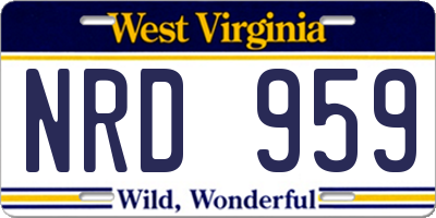 WV license plate NRD959