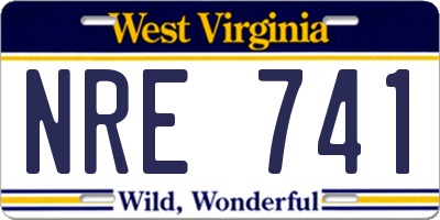 WV license plate NRE741