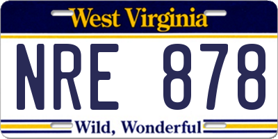 WV license plate NRE878
