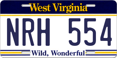 WV license plate NRH554