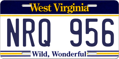 WV license plate NRQ956