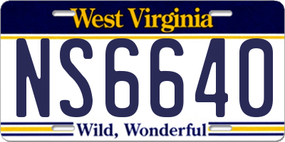 WV license plate NS6640