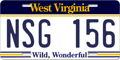 WV license plate NSG156