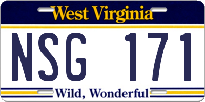 WV license plate NSG171