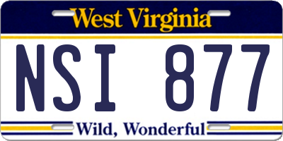 WV license plate NSI877
