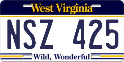 WV license plate NSZ425