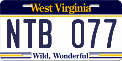 WV license plate NTB077