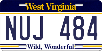 WV license plate NUJ484