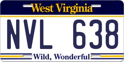 WV license plate NVL638