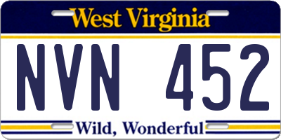 WV license plate NVN452