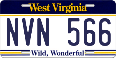 WV license plate NVN566