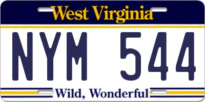 WV license plate NYM544