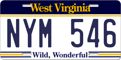 WV license plate NYM546