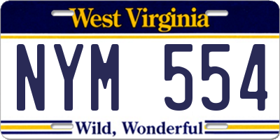 WV license plate NYM554