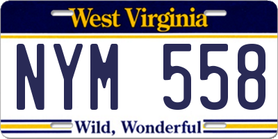 WV license plate NYM558