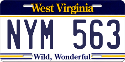 WV license plate NYM563