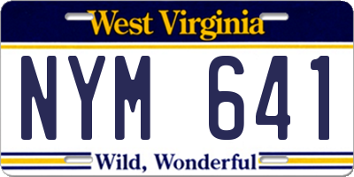 WV license plate NYM641
