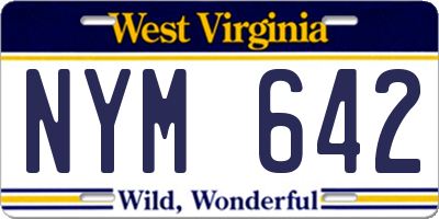 WV license plate NYM642
