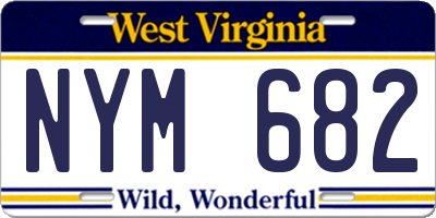 WV license plate NYM682