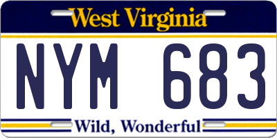 WV license plate NYM683