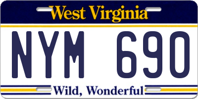 WV license plate NYM690