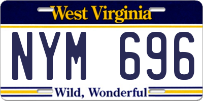 WV license plate NYM696