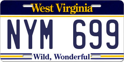 WV license plate NYM699