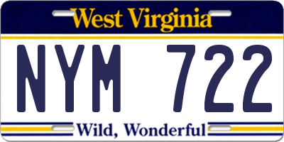 WV license plate NYM722