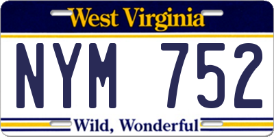 WV license plate NYM752